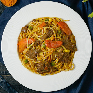 酣畅 速食咖喱牛肉意面1人份 咖喱牛肉酱170g 意式熟面180g